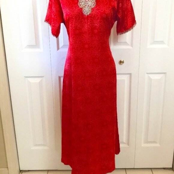 Beaded Embellished Print Cover Up/Dress - Picture 1 of 7